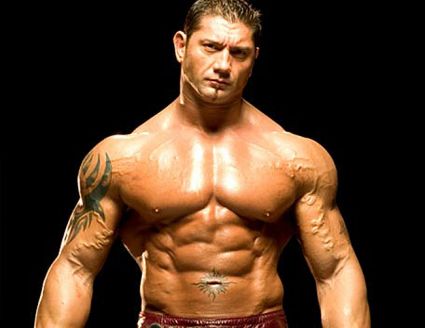 Dave Batista Tribal Sun Tattoo Pic